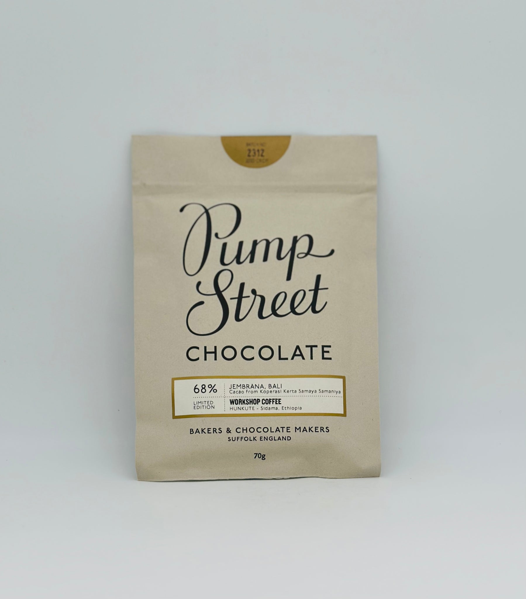 Pump Street Chocolate, Workshop Coffee  68% 70g